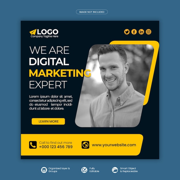 Digital Marketing Instagram post or social media banner template