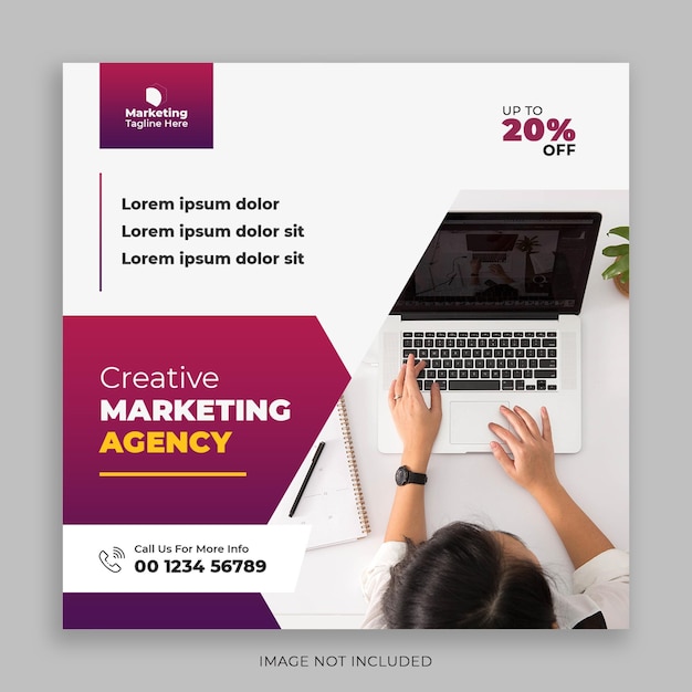 Digital marketing Instagram social media post and web banner design template