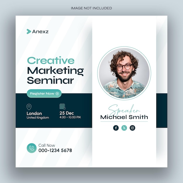 PSD digital marketing live webinar and business social media post template