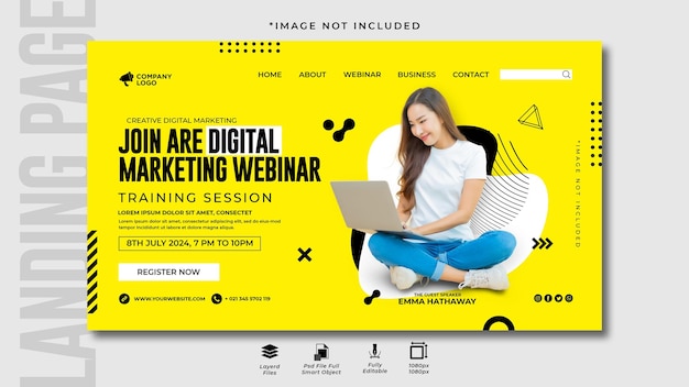 Digital Marketing Live Webinar and Corporate Landing Page Template