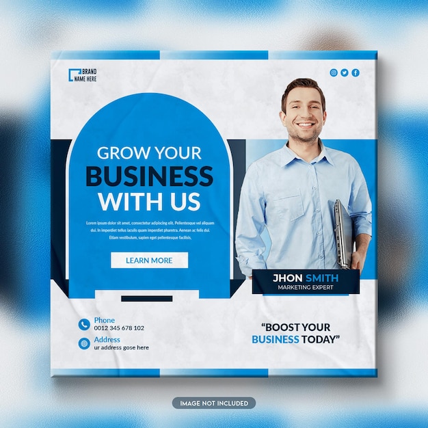 Digital marketing live webinar and corporate social media post banner template