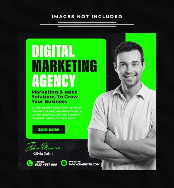 PSD digital marketing live webinar and corporate social media post template