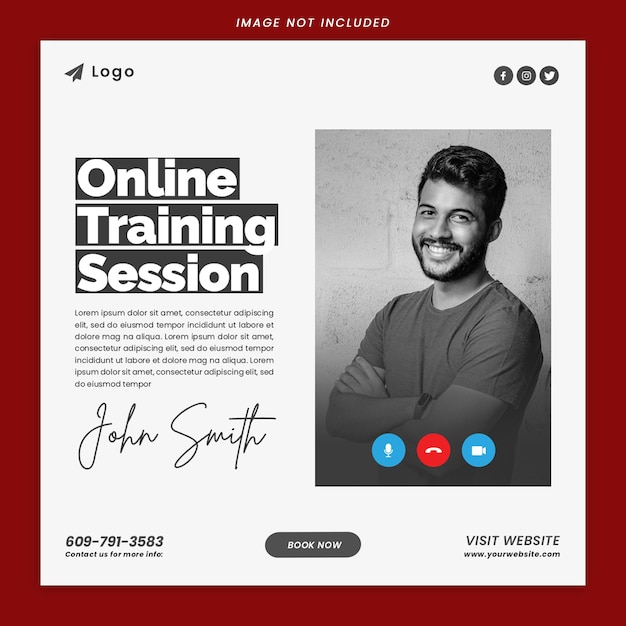 PSD digital marketing live webinar and corporate social media post template