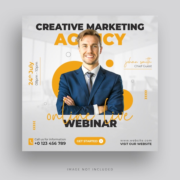 PSD digital marketing live webinar and corporate social media post template