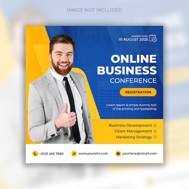 Digital marketing live webinar and corporate social media post and web banner template