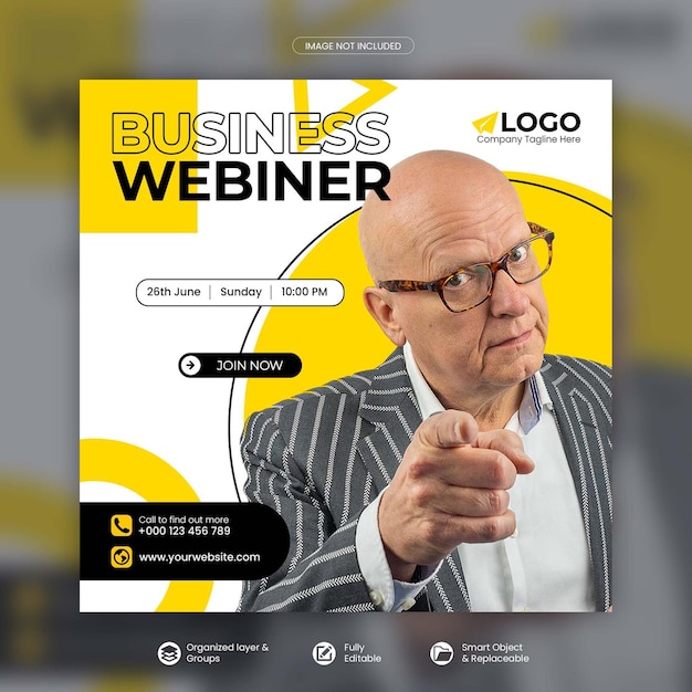 Digital marketing live webinar social media post template Premium Psd