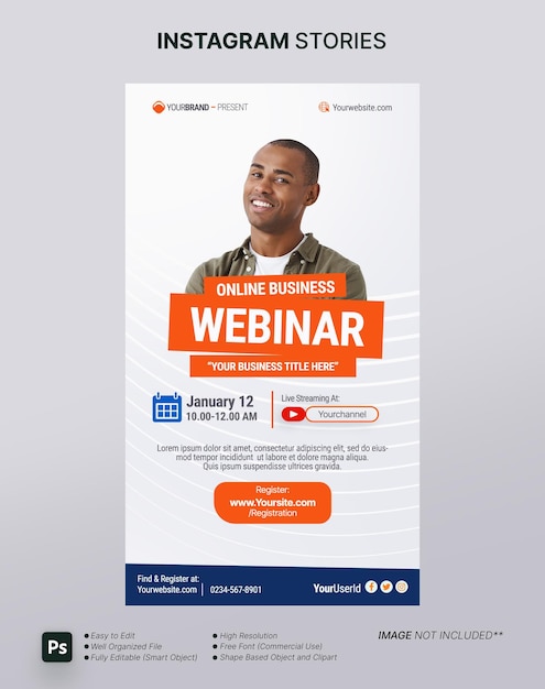 Digital marketing live webinar social media post template