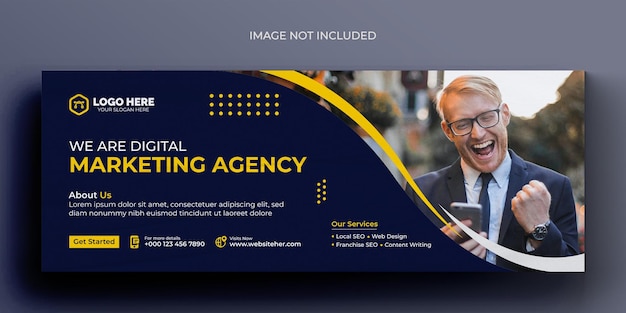 Digital marketing media web banner flyer and facebook cover photo design template