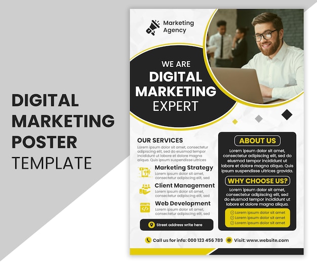 PSD digital marketing poster template