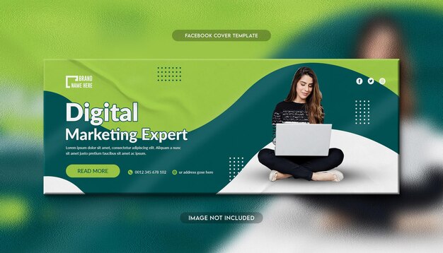 Digital marketing social media facebook cover template