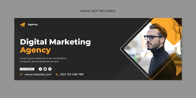 Digital marketing social media facebook cover and web banner template