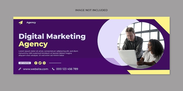 Digital marketing social media facebook cover and web banner template