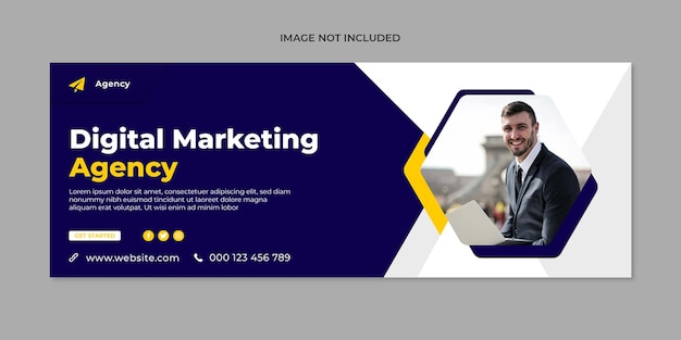 Digital marketing social media facebook cover and web banner template