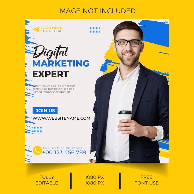 digital marketing social media and instagram post banner template