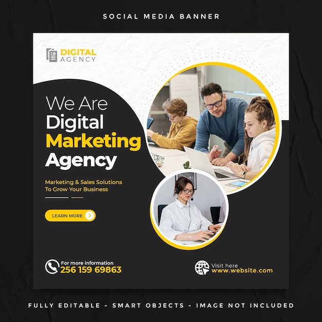 Digital marketing social media and Instagram social media post template banner