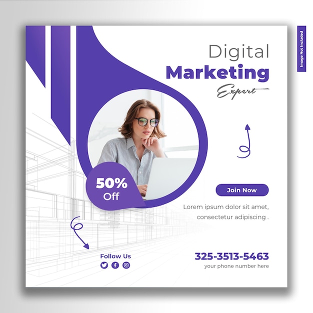 Digital Marketing Social Media Post Or Banner Design Template