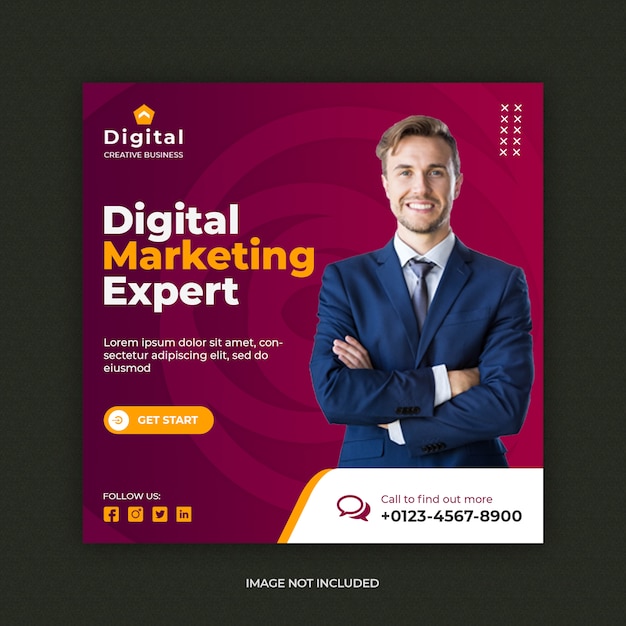 Digital marketing social media post banner template