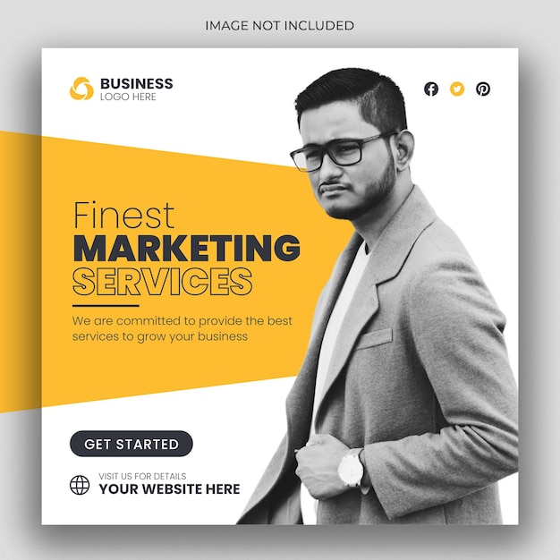 Digital marketing social media post web banner template