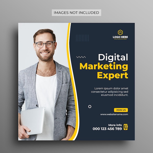 Digital marketing social media post or web banner template