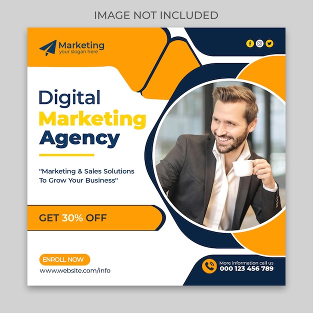 digital marketing social media post web banner template