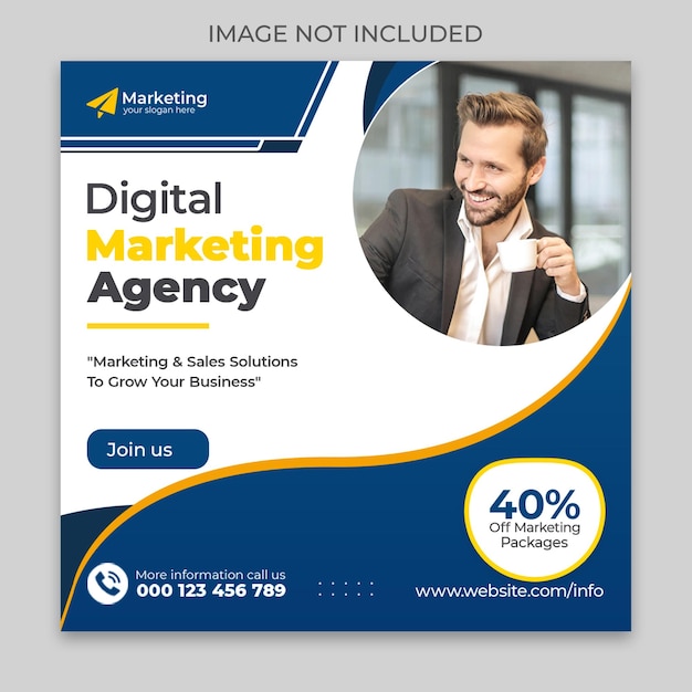 digital marketing social media post web banner template