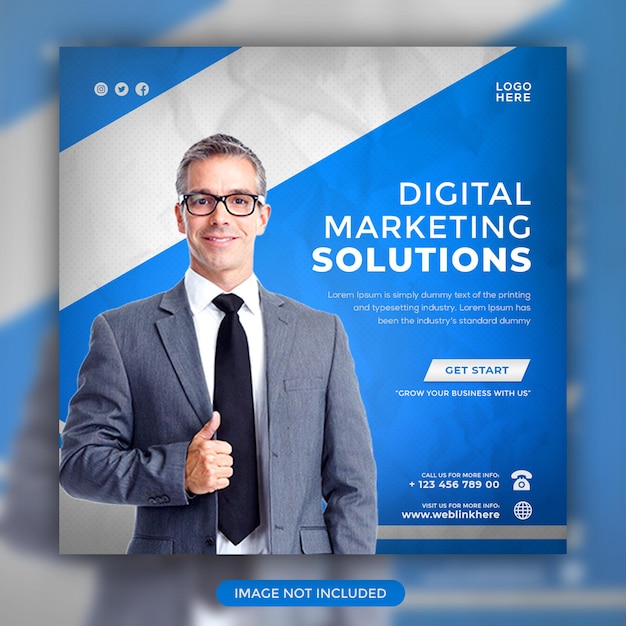 Digital Marketing Solutions Instagram social media post template Design