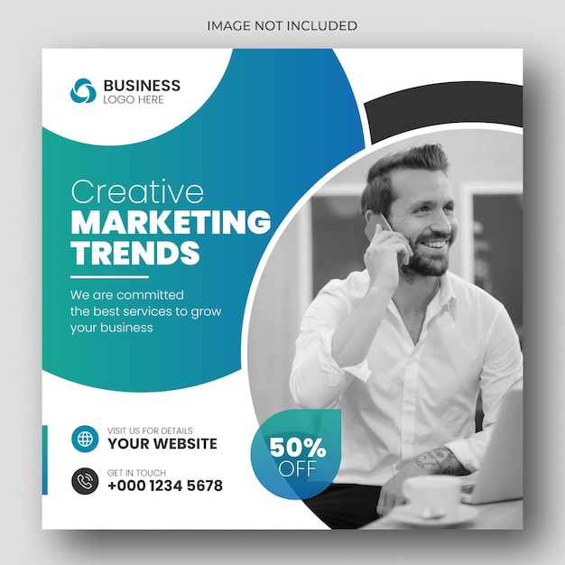 Digital marketing web banner and social media post template