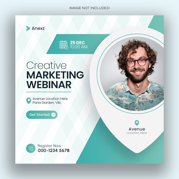 PSD digital marketing webinar and business conference social media post template