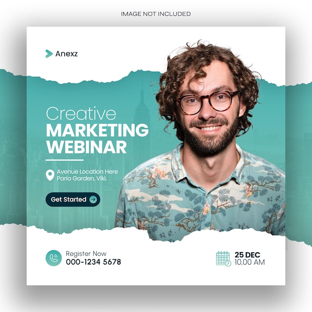 PSD digital marketing webinar and business conference social media post template