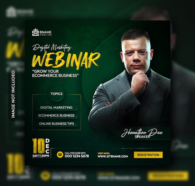 Digital marketing webinar social media Instagram post template