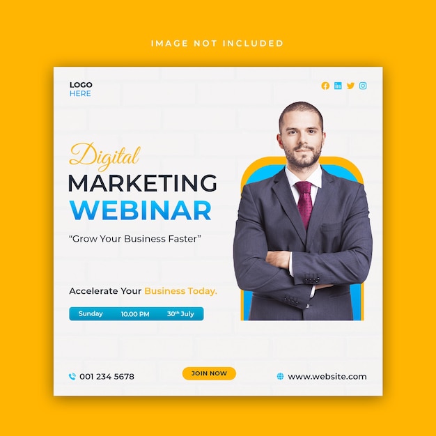 Digital marketing webinar social media and web banner tamplate