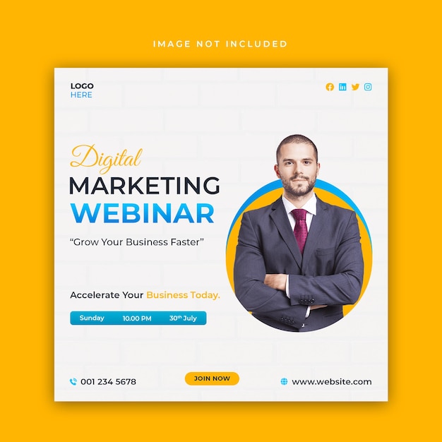 Digital marketing webinar social media and web banner tamplate