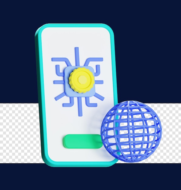 Digital Money 3D Icon Illustration