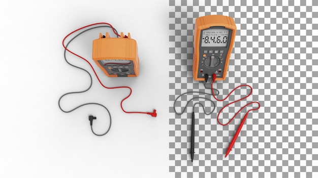 Digital multimeter top view with shadow 3d render