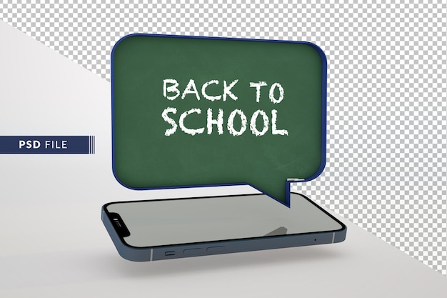 PSD digital online education internet and blank space on 3d blackboard and phone