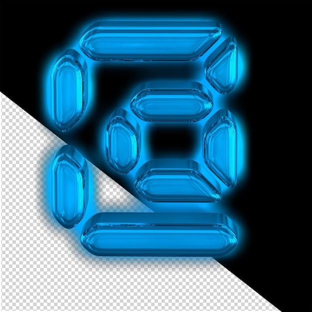 Digital symbol 3d with glow