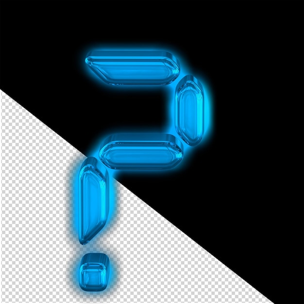 Digital symbol 3d with glow