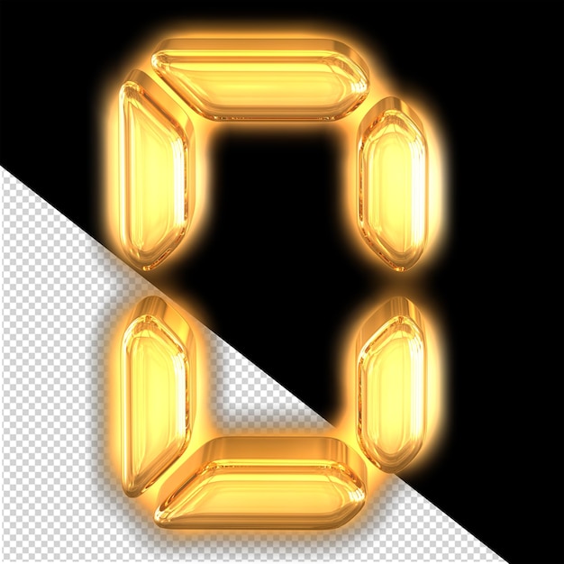 Digital symbol with glow letter d