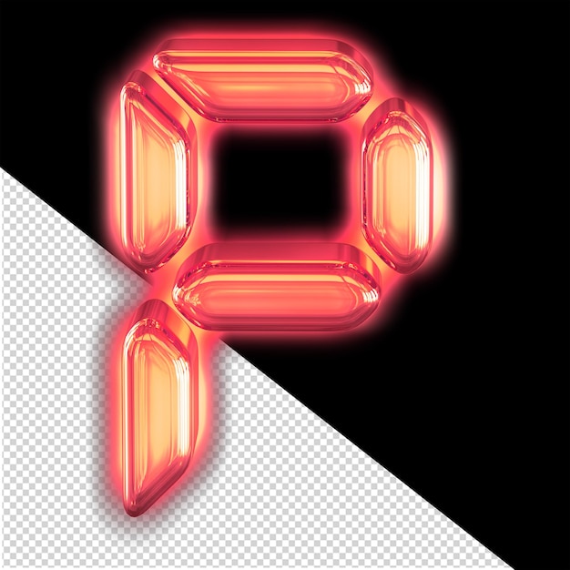 Digital symbol with glow letter p