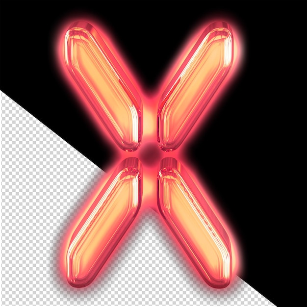 Digital symbol with glow letter x