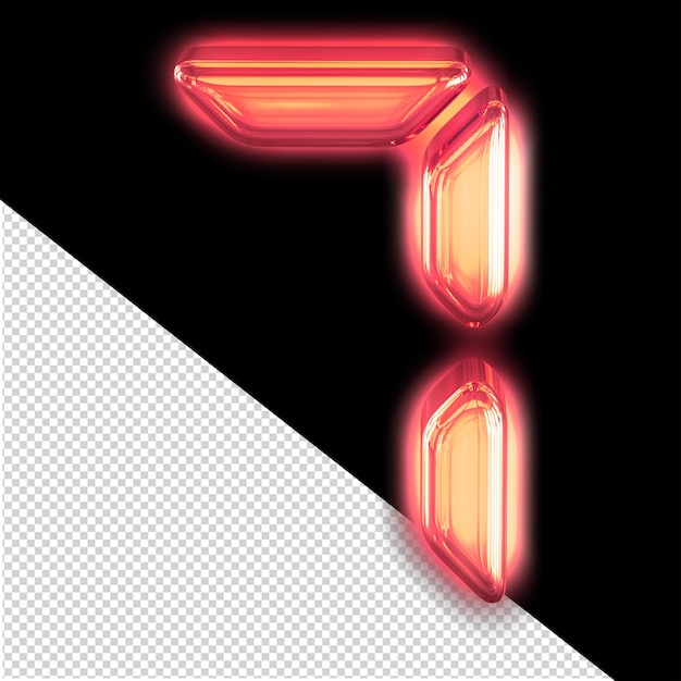 Digital symbol with glow number 7