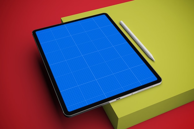 Digital tablet with mockup screen