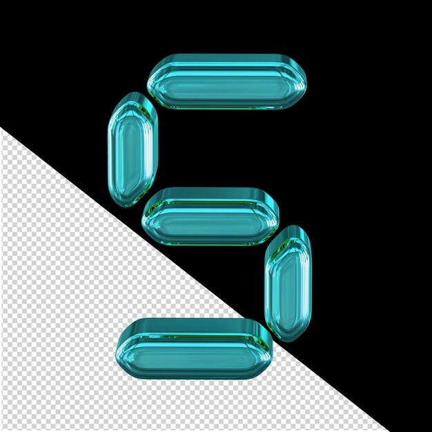 Digital turquoise 3d symbol letter s