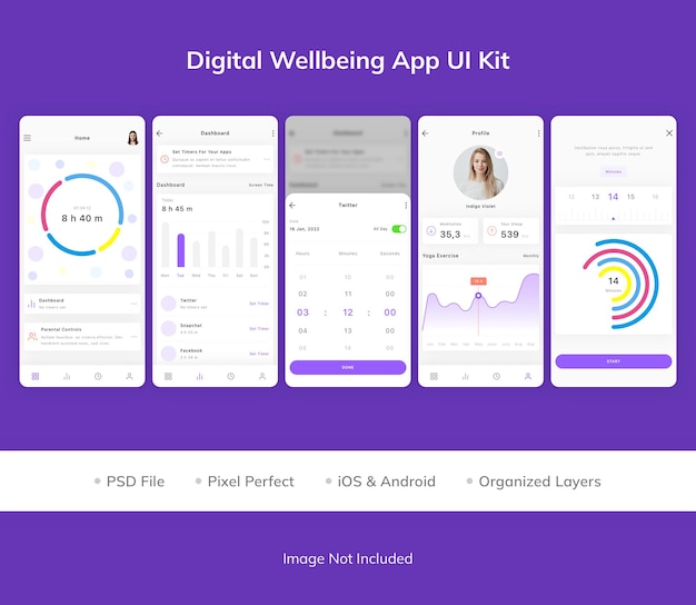 Digital Wellbeing App UI Kit