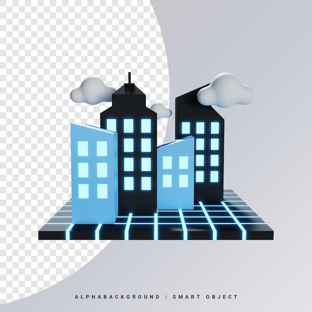 PSD digital world 3d icon illustration