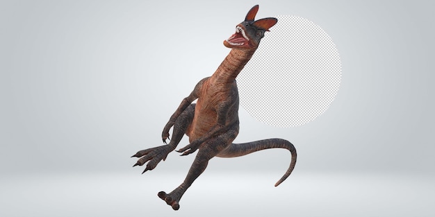 PSD dilophosaurus on a transparent background