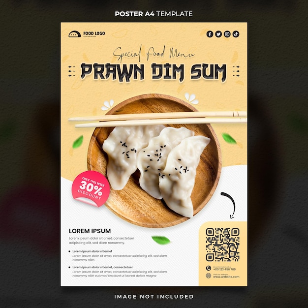 Dim Sum Menu Asian Food Poster or Banner Template