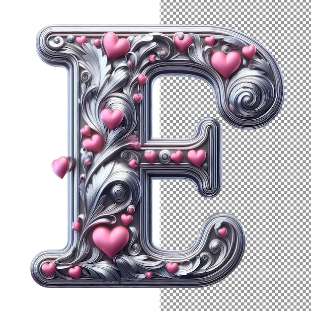 PSD dimensional typography isolated 3d letter on png background