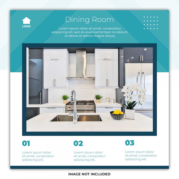 Dining room social media template flyer post