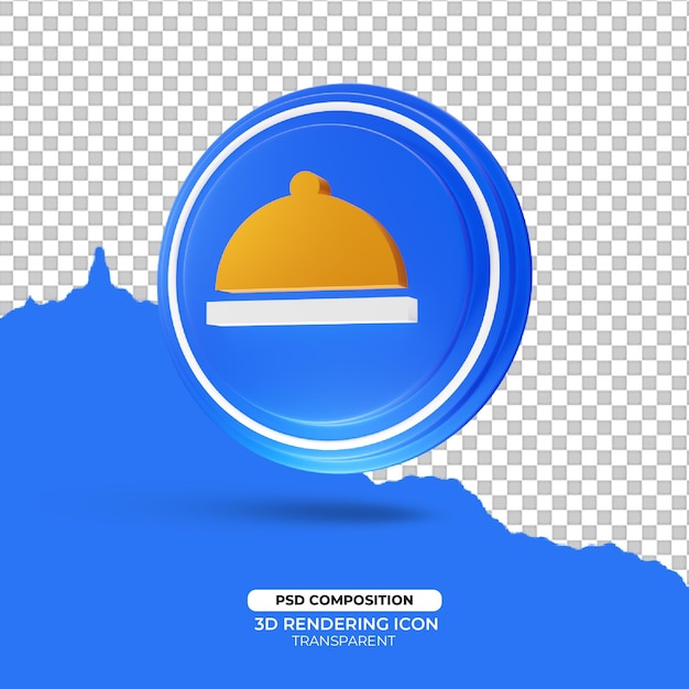 dinner 3d render icon symbol